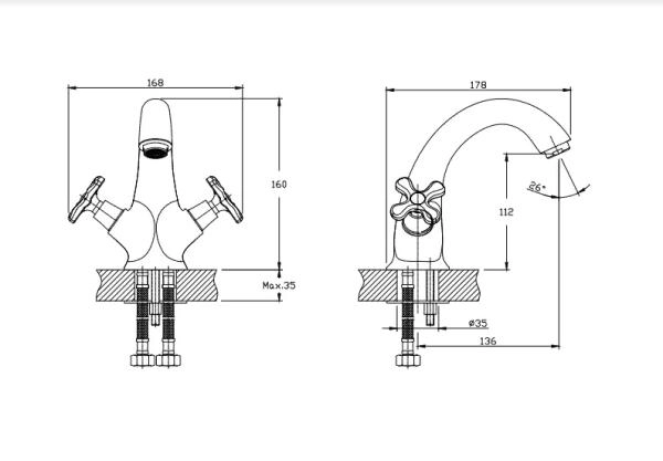 Cмеситель для раковины RUSH Sakhalin SA5350-11 хром