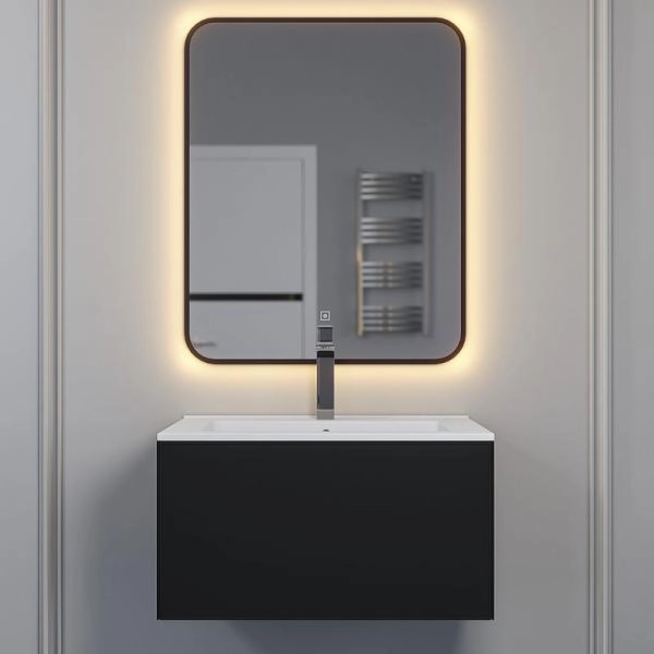 Тумба под раковину для ванной Uperwood Parma Premium подвесная 65 см, черная