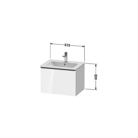 Duravit D-Neo Тумбочка подвесная 101х46.2x62.5см., раковина, 1 ящик цвет: Black Oak