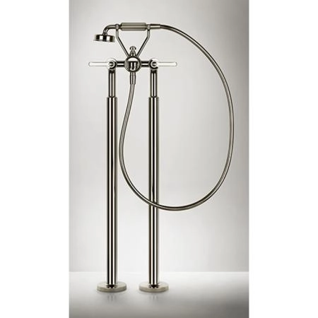 GESSI VENTI20 Смеситель для ванны напольный, двухвентильный, с ручным душем и шлангом 1500 мм., внешняя часть, цвет хром