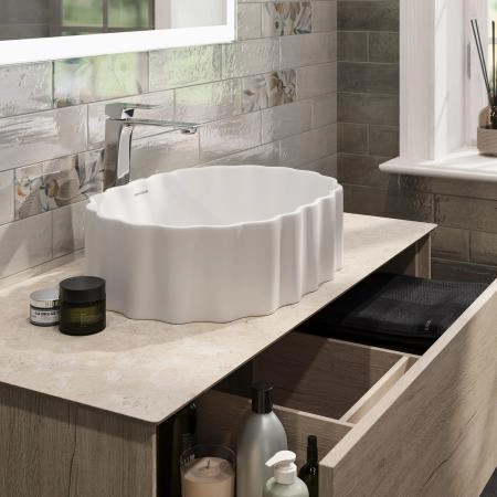 Раковина Kerama Marazzi CONCHIGLIA КОНКИЛЬЯ CC.wb.50\WHT накладная 50, белая глянцевая