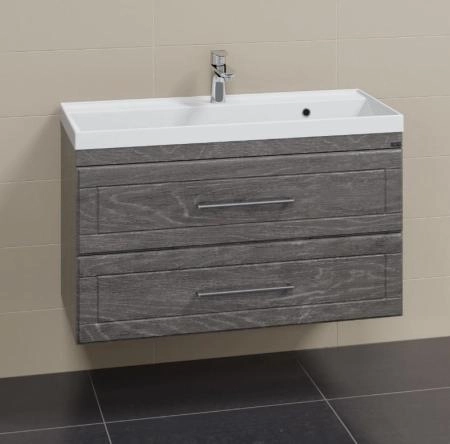 Тумба под раковину СаНта Венера 100 дуб шале графит, подвесная (ум Classic 100)