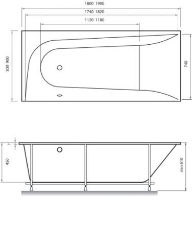 Акриловая ванна Vayer Boomerang 180x80 L