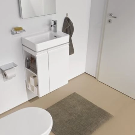 Laufen Base Тумба с раковиной, 47x26.5x53см, 1 дверца, петли справа, органайзер для ящика, цвет: белый глянцевый