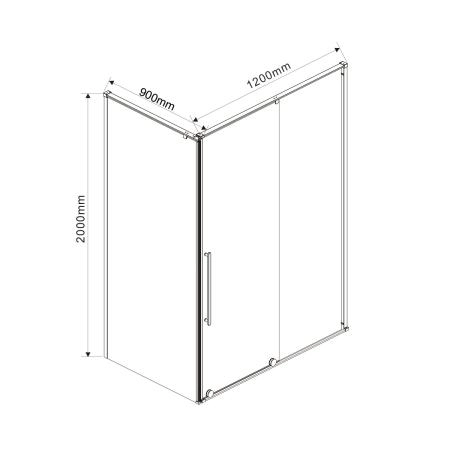 Душевой уголок Vincea Arno VSR-1A9012CGB, 1200*900, черный, стекло тонированное
