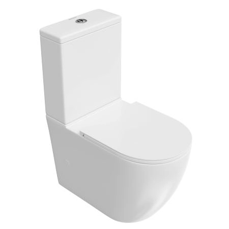 Унитаз Kerama Marazzi SFERA СФЕРА SF.wc.01 напольный безободковый с крепежом и сиденьем, белый глянцевый