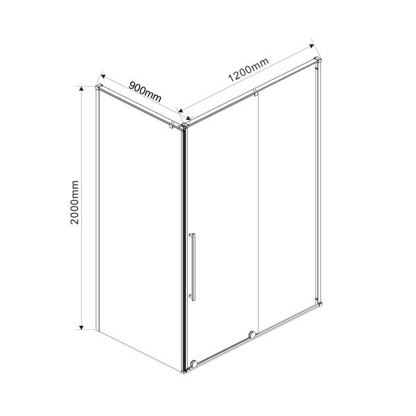 Душевой уголок Vincea Arno VSR-1A9012CGB, 1200*900, черный, стекло тонированное
