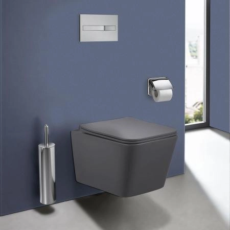 Унитаз подвесной Vincea Q-Line VT1-12MA безободковый, цвет антрацит мат., ультратонкое soft close сиденье