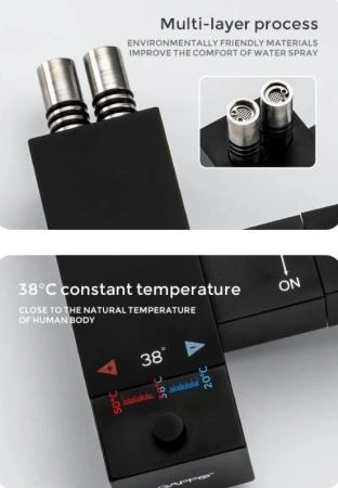 Гигиенический  душ Gappo G7207-60 встраиваемый термостат, чёрный