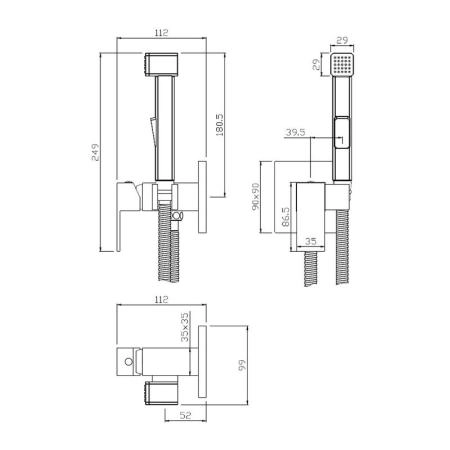 Смеситель OliveS Granada 05131GN с гигиеническим душем