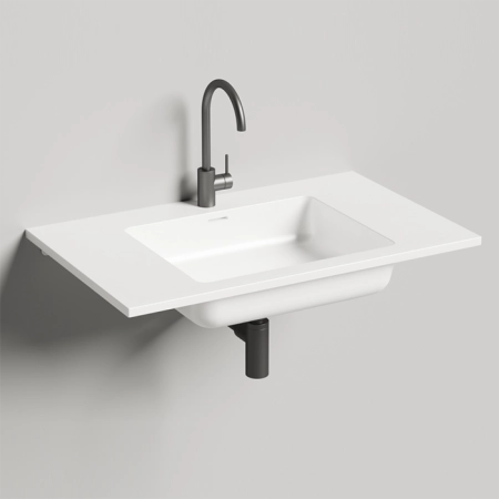 Salini Onda Раковина 80x50х16.3cм., с 1 отв., c переливом, мат-л: S-Stone, цвет: белый матовый