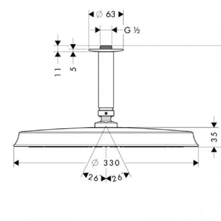 Hansgrohe Raindance Classic 27405000 верхний душ 240 мм цвет хром