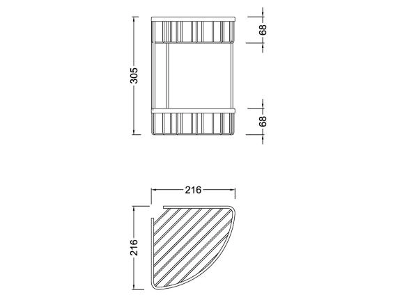 Полка угловая двойная Timo Nelson (150082/00) хром