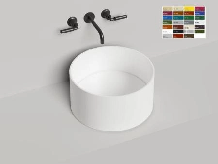 Раковина Salini ARMONIA ROUND TOP 02 S-Sense гпокраска RAL лянцевая 45x45 130412TGF накладная без отв.смесителя