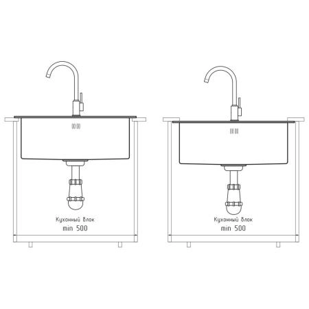 Кухонная мойка GranFest 4538, нержавеющая сталь