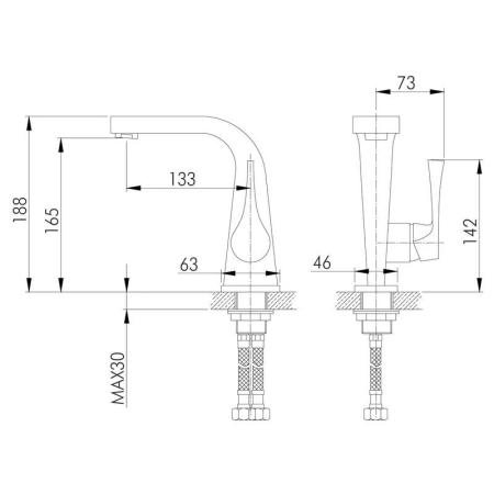 Смеситель Rossinka RS34-12U для раковины