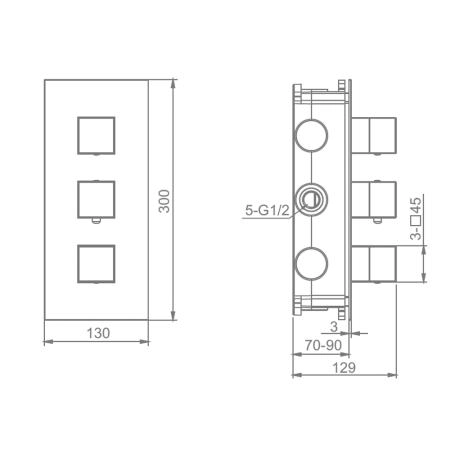 Смеситель RAGLO R02.263, термостат, хром