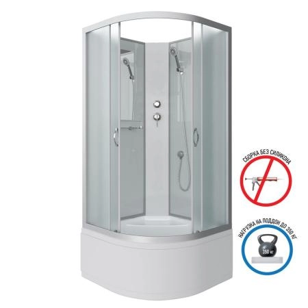 Душевая кабина Niagara NG-2308-14BK 900х900х2000 высокий поддон 40см стекло матовое