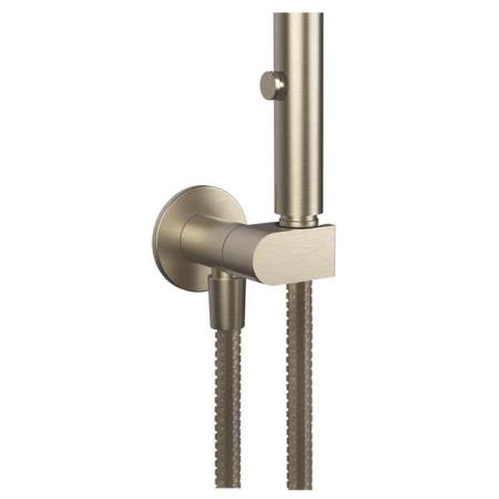 Gessi Eleganza Гигиенический душ с настенным держателем, подводом воды и шлангом 125см., цвет: Finox Brushed Nickel