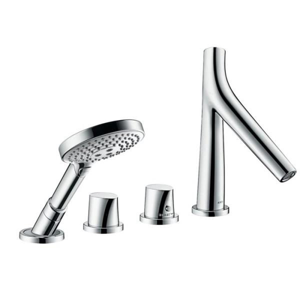 AX Starck Organic Смеситель на борт ванны, термостатический, на 4 отв., с ручным душем,(внешняя часть), цвет: хром