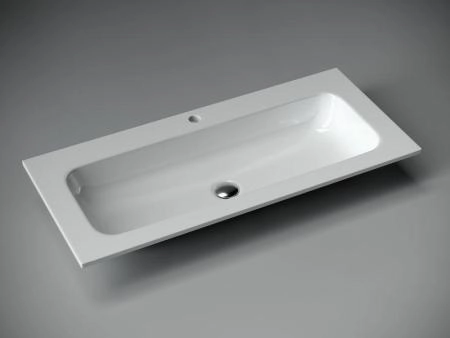 Раковина накладная Grace прямоугольная, с отверстием под смеситель,  1010*457*137 мм, цвет белый
