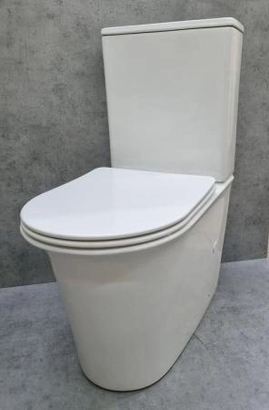 Унитаз Ceramalux 1223A напольный безбодковый с бачком ( GEBERIT ) сиденье микролифт, белый