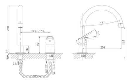 Смеситель для раковины D&K Rhein Marx (DA1394101)