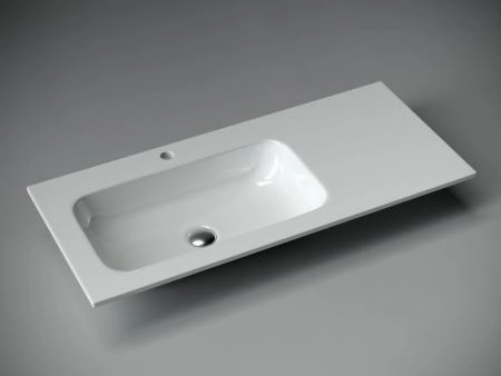 Раковина накладная Grace прямоугольная 1010*457*137мм, чаша слева, с отверстием под смеситель, цвет белый