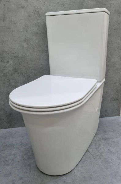 Унитаз Ceramalux 1223A напольный безбодковый с бачком ( GEBERIT ) сиденье микролифт, белый