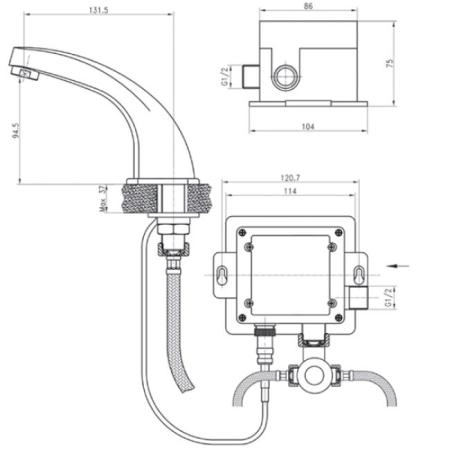 Смеситель для раковины KAISER Sensor (38111) хром