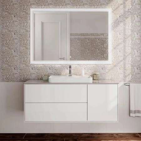 Раковина Kerama Marazzi PLAZA ПЛАЗА PLR.wbi.55.1 встраиваемая сверху 55, белая глянцевая