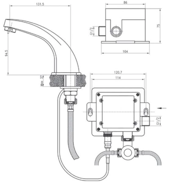Смеситель для раковины KAISER Sensor (38111) хром