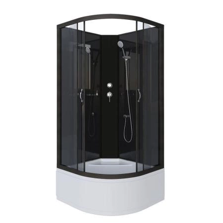 Душевая кабина Niagara NG-6508-14BK 900х900х2000 высокий поддон 40см стекло тонированное алюм черный