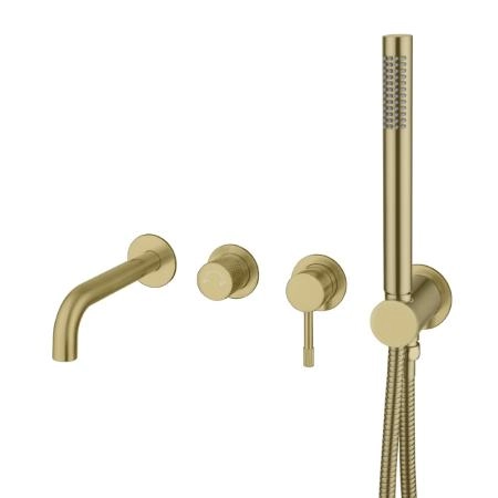 Смеситель встроенный + ручной душ + излив Boheme Uno Matt Gold 464-3-MG