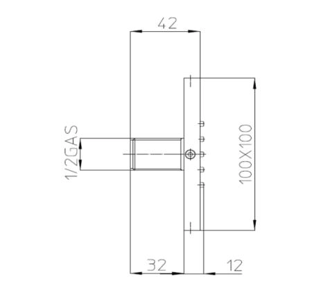 Bossini Cubic Flat Настенная форсунка 10х10 см, цвет: хром