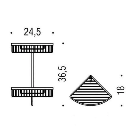 Полка Colombo Angolari B9617 24.5x18см, угловая хром