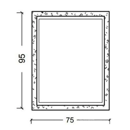 Зеркало Boheme Linea прямоугольная 79х95 535, белый/серебро, рельефная резная рама из массива дерева