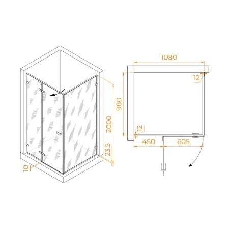 Душевой уголок RGW SV-040 Stilvoll 110x100 Хром матовое