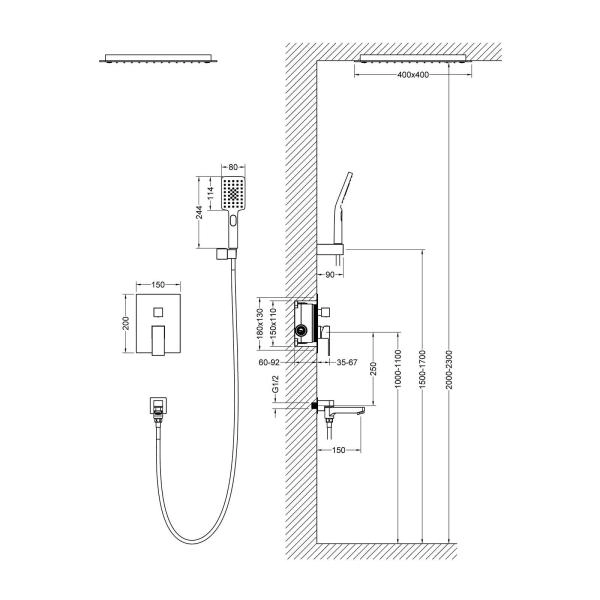 Душевая система встроенная Timo Selene SX-2039/00SM хром