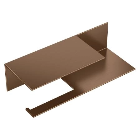 Держатель для туалетной бумаги Boheme c полкой Qubic Brushed Bronze 10721-2-BRB
