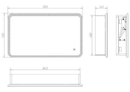 Зеркало-шкаф Континент TOKIO LED 900х530 с подсветкой MBK010