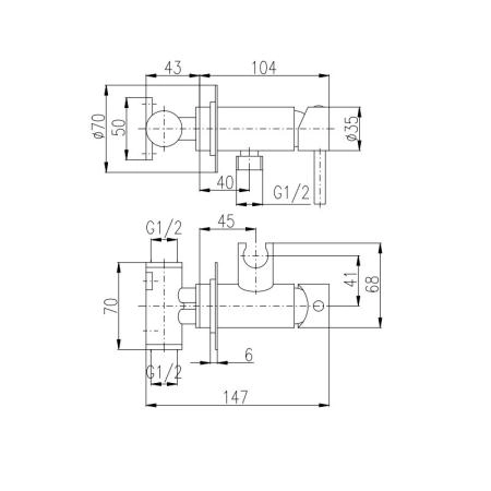 Смеситель Rav Slezak SEINA SE843 для биде, цвет Хром монтирующий в стену с душем