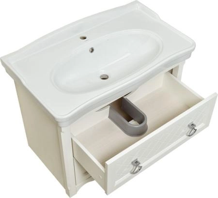 Тумба под раковину ASB-Woodline Верано 85 подвесная Слоновая кость