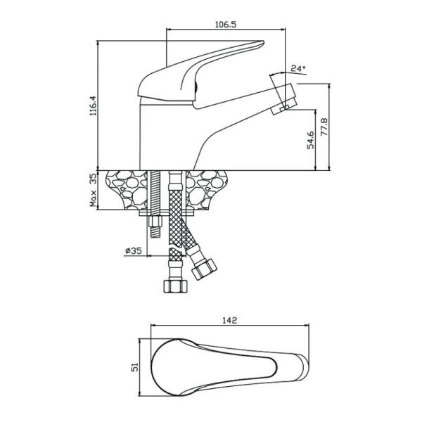 Смеситель OLIVES Leon 04100LN для раковины хром