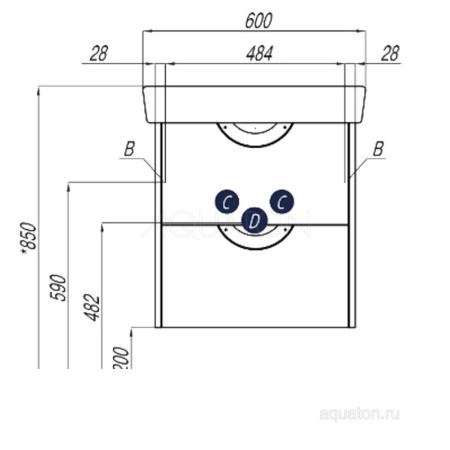 Тумба под раковину Aquaton Сильва 1A211801SIW70 60 с ящиком,дуб полярный
