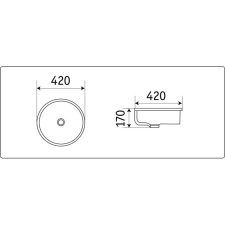 Раковина CeramaLux N 540P 42 см встраиваемая