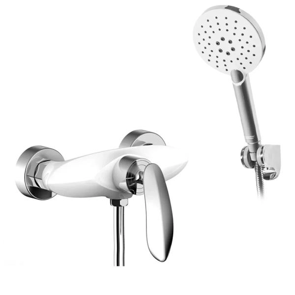 Смеситель GROCENBERG GB9001WC для душа, белый/хром