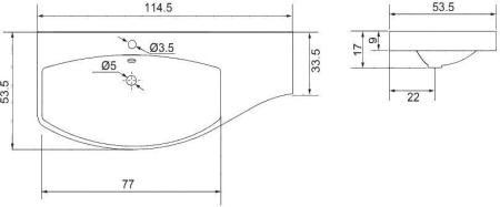 Раковина для тумбы Aquanet Опера 115 L