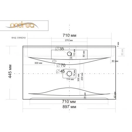 Раковина мебельная Elen 900, 90x45 см