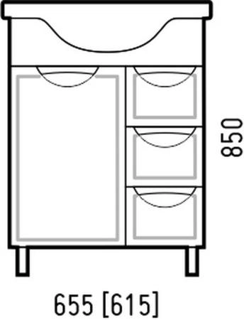 Тумба Corozo Монро 65 Z3, Элеганс 65(раковина отдельно)
